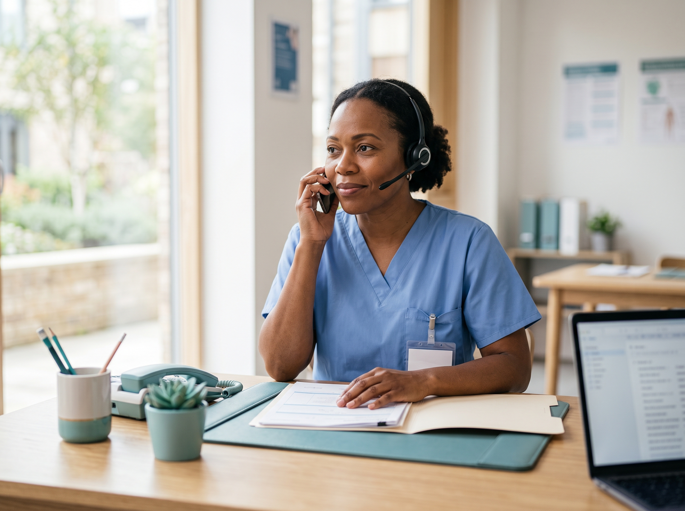 Care coordinator supporting a member by phone